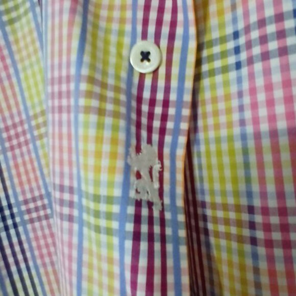 Bugatchi Uomo Classic Fit Multicolor Check Dress Shirt – Size M - Picture 5 of 12